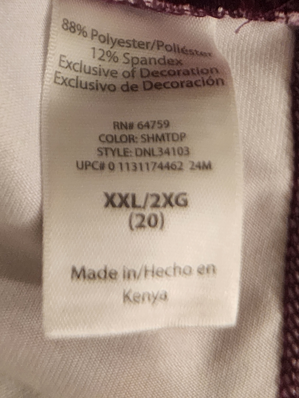 DANSKIN Magenta Patterned Crop Leggings Plus Size XXL - Picture 9 of 11
